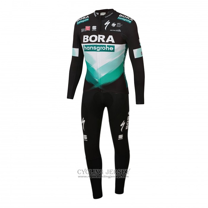 2020 Cycling Jersey Bora-hansgrone Black Green Long Sleeve And Bib Tight(1)
